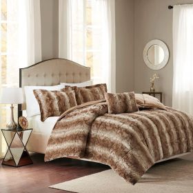 Full/Queen 4PC Faux Fur Comforter Set