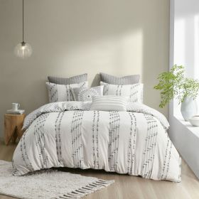 King/Cal King 3 Piece Cotton Jacquard Duvet Cover Set