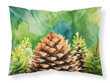 Maine White Pine Cone and Tassels in Watercolor Standard Pillowcase Lightweight Super Soft Easy Care Decorative Artwork Pillowcase, Standard