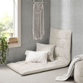 Poly Chenille Lounge Floor Pillow Cushion Ivory 27" x 74"
