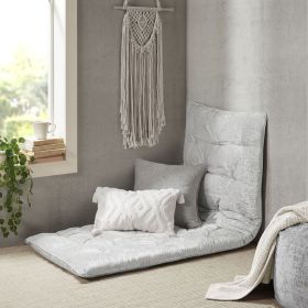 Poly Chenille Lounge Floor Pillow Cushion Grey 27" x 74"
