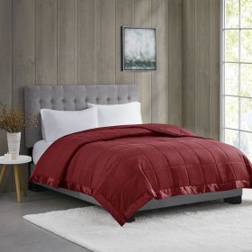 Lightweight Down Alternative Blanket with Satin Trim Burgundy King