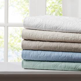 Oversized Quilted Throw Blue 60x70"
