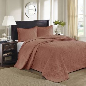 3 Piece Reversible Bedspread Set Clay Red Queen