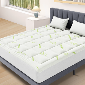 Mattress Protector, Thickened Mattress Pad with Bamboo Fiber Viscose Filling (size: KING)