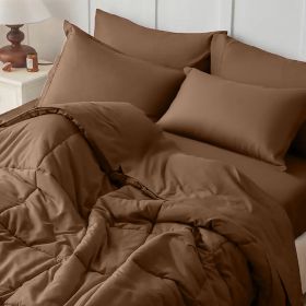 Brown 2/3-piece Set, 3 size (Inclusion: Comforter *1+Pillowcase*2, size: KING)