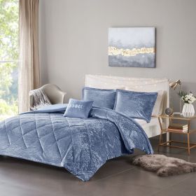 Full/Queen Velvet Duvet Cover Set with Throw Pillow (Color: as Pic)
