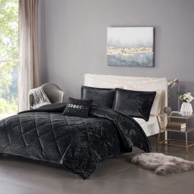 Twin/Twin XL Velvet Duvet Cover Set with Throw Pillow (Color: as Pic)