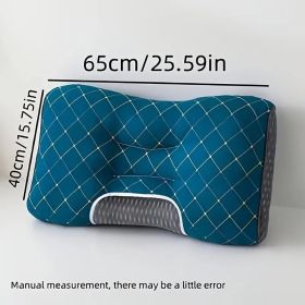 2pcs Knitted SPA Massage Neck Pillow, Cervical Orthopedic Neck Pillow, Soft, Adjustable Ergonomic Contour Support Pillow, Pillow Core (Color: Teal Green)